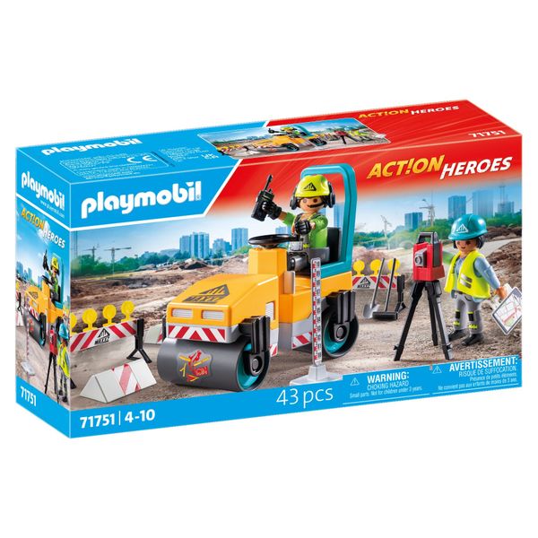 Playmobil Action Heroes - Road Construction Playset - 43 Piece