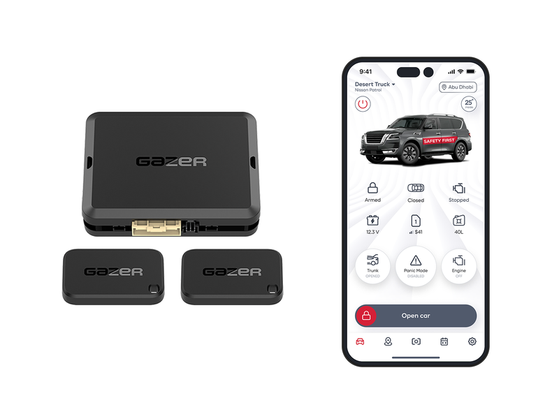 Gazer S5 Uppercut Car Alarm System with 4G/LTE, GPS