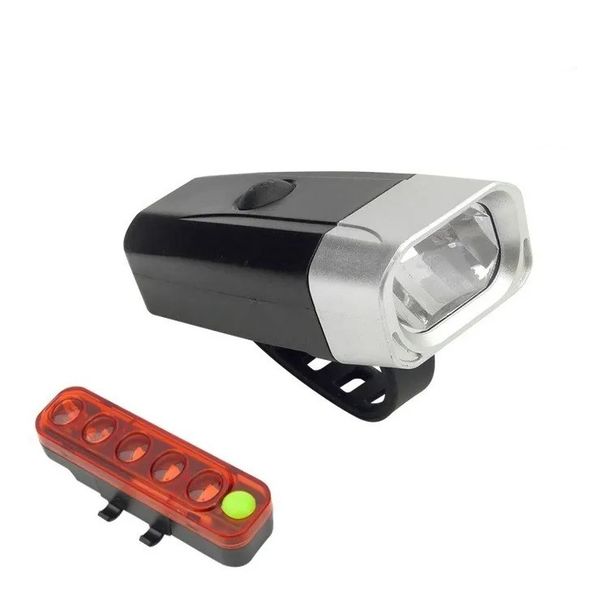 USB Rechargeable Bicycle Front and Rear Light Set.