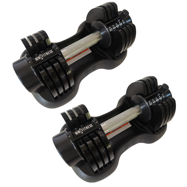 11kg Adjustable Dumbbell Pair - 1818 Fitness