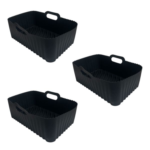 3Piece Silicone Air Fryer Tray Set with Handles