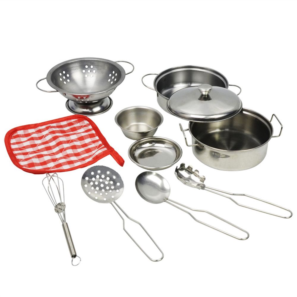 10 Piece/Set Mini Kitchen Pretend Cooking Toy Cookware Playset Set for