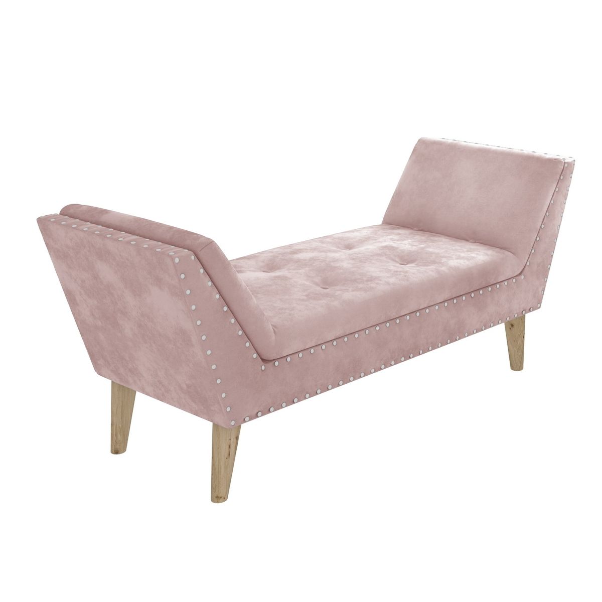 Velvet Bench Seat with Stud Detailing in Pink Shop Today. Get it