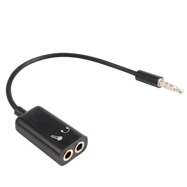 3.5mm Stereo Audio Splitter Male To Headphone Headset + Microphone Adapter