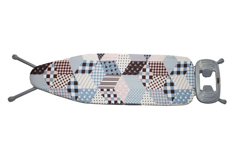 110x33cm Mesh Ironing Board with Safety Iron Rest - Black Squares