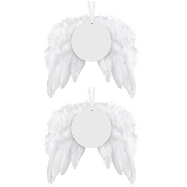 Angel Wings Sublimation Christmas Bauble Ornament Blanks - Set of 2