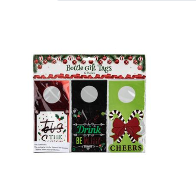 6 Piece Christmas Bottle Gift Tags x 5