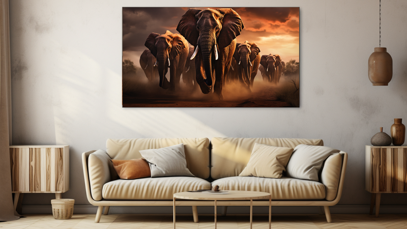 Canvas Wall Art - Mystic Migration Elephant Abstract - HD0130