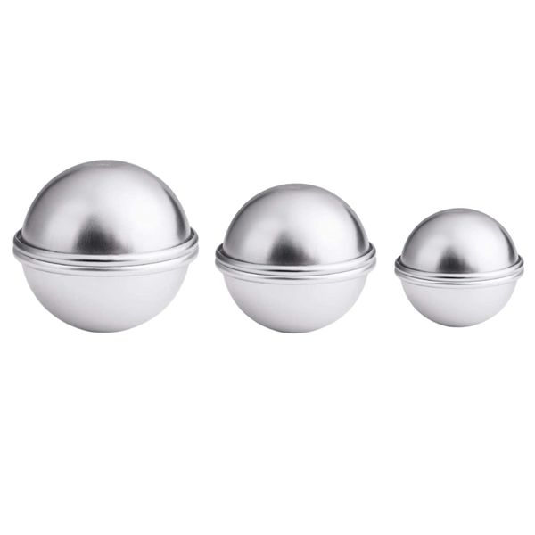 Aluminium Metal Bath Bomb Molds/Moulds - Set of 3 Different Sizes