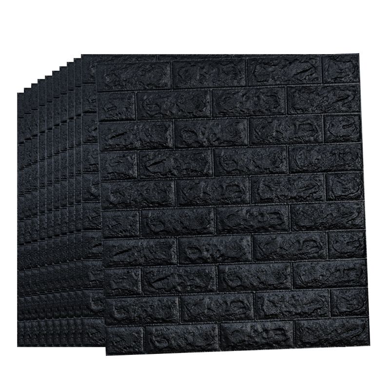 Black 10 Pack Wall Panels Brick Design PE Foam Wallpaper | Shop Today ...