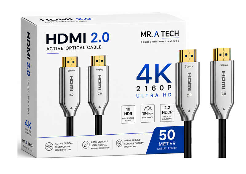 4K HDMI 2.0 Active Optical Fiber Cable - 50 Meter - 4K@60Hz - 18Gbps