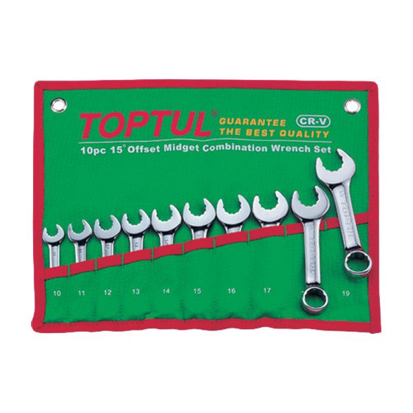 Toptul GAAA1002 - 10 Piece Midget Combination Wrench Set