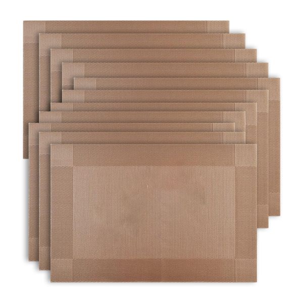 10 Pack Placemats Set Table Mats for Dining Heat Resistant PVC Woven