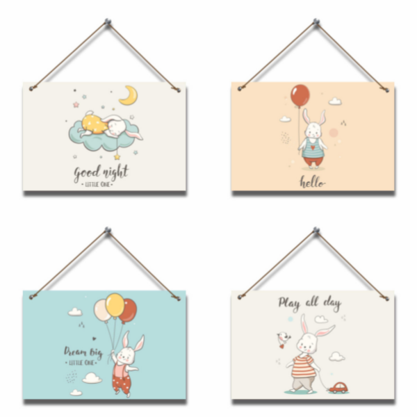Imaginate - Baby Room Hanging Pictures Boards - Play all Day - 4 Piece