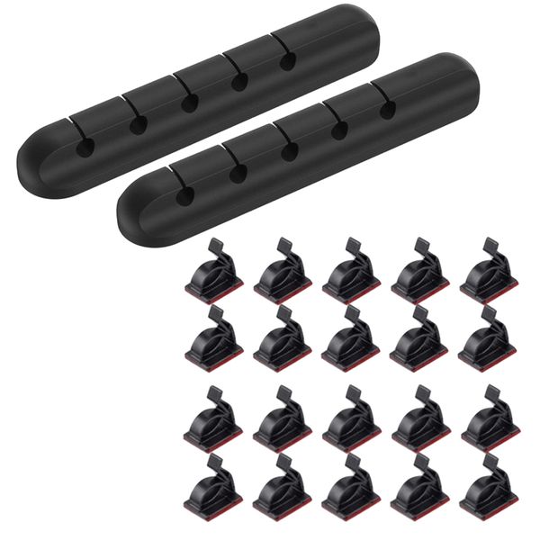 Home Computer Cable Clips Self Adhesive Cord Organizer USB Holder Set