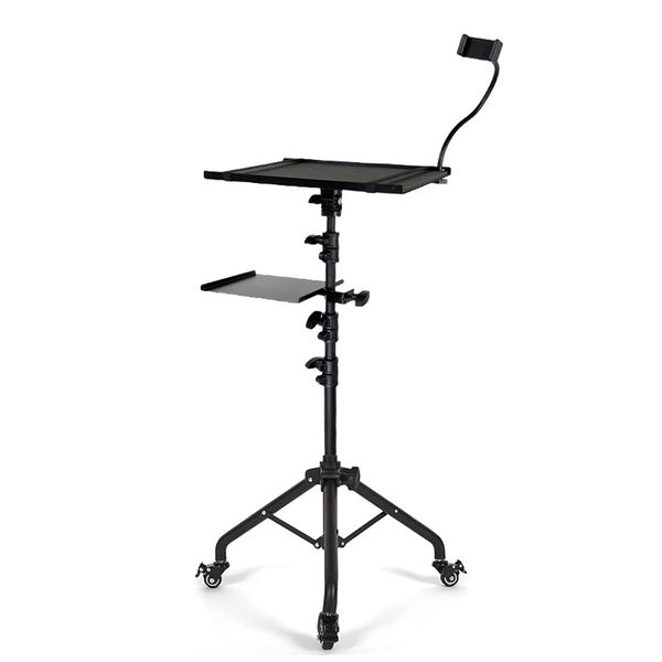 Projector Tripod Laptop Floor Stand Ajustable Height with Phone Holder Tray