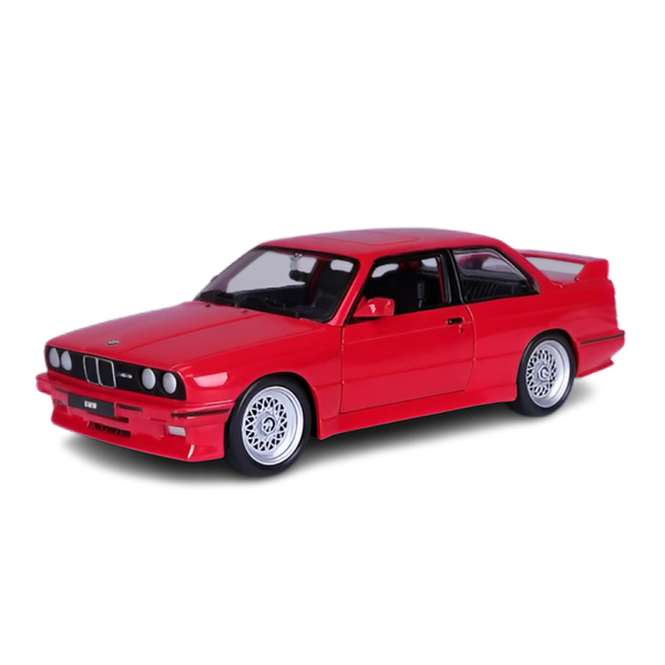 Burago 1:24 Scale 1988 Edition BMW E30 M3 Model Car, Red (Non-Original)