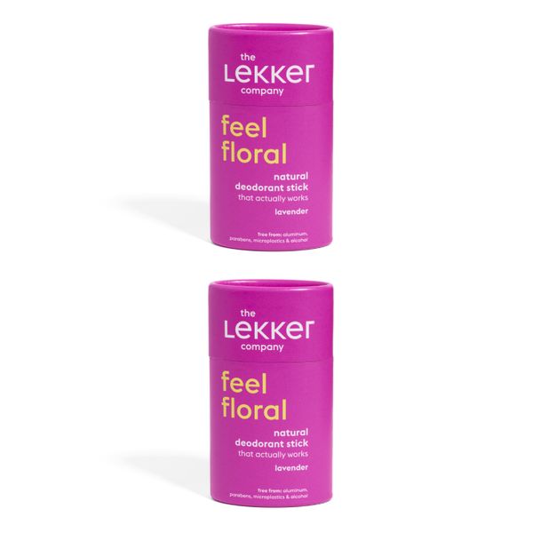 The Lekker Company - Natural Deodorant - Deo Stick - Lavender - Pack Of 2