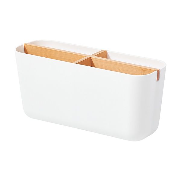 Large 4-Compartment Desktop Organizer - White