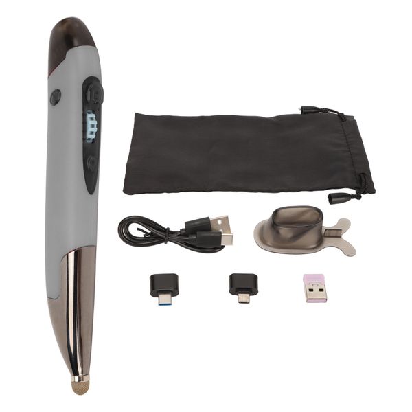 Pen Mouse Laptop Rechargeable Silent Silver