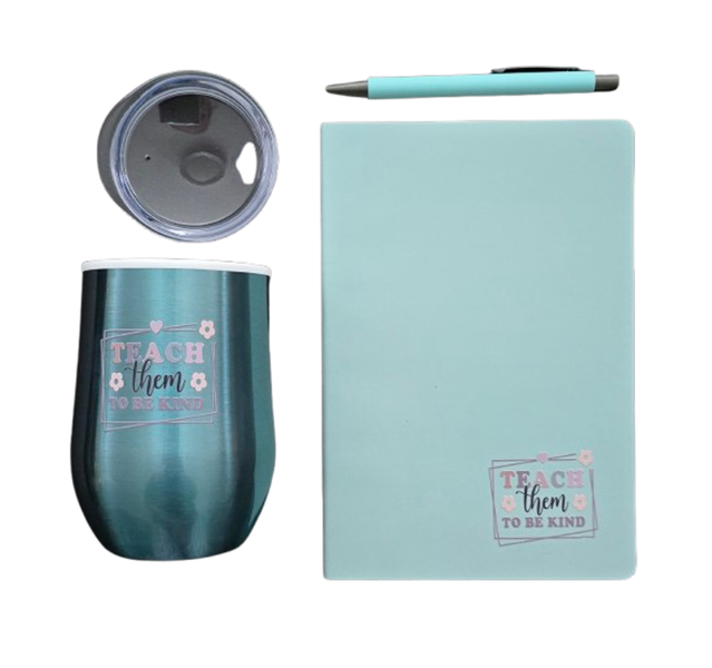 Teacher notebook / tumbler gift set - Blue Box