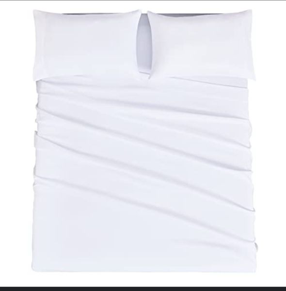 Home Style 4 Pieces Bed Sheet Set Double White