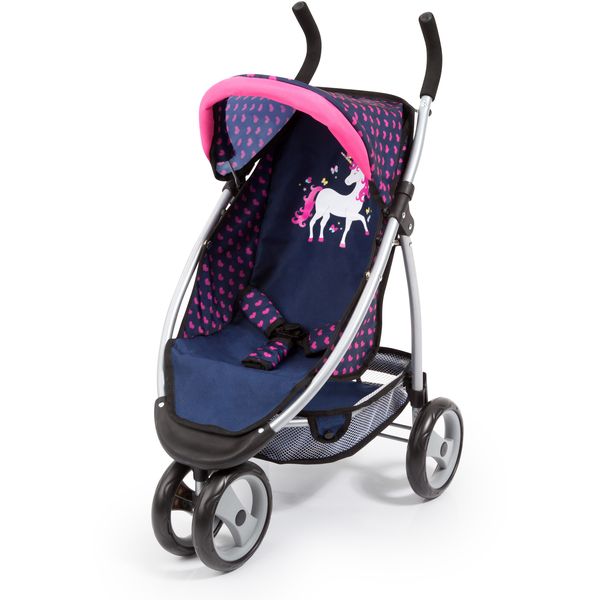 Bayer Jogger Sport Doll's Pram (Blue/Pink) Unicorn - Eco Box
