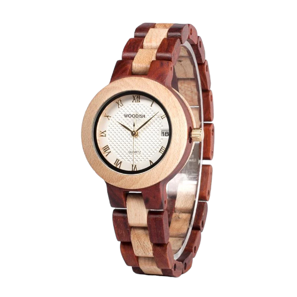 Two - Tone Wooden Women's Watch M19