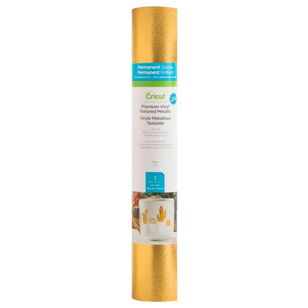 Cricut Premium Vinyl Permanent 30x122cm 1-sheet Textured Metallic Gold