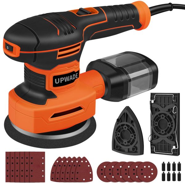 400W 125mm Electric Orbital Sander 6-Speed Variable Speed Grinder
