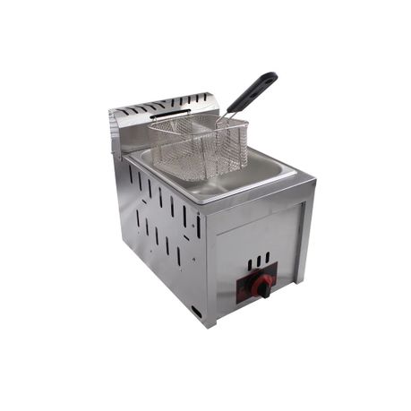 6L Single Tank Stainless Steel Commercial Grade Gas Deep Fryer Image