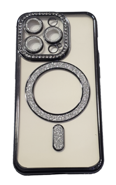 Clear Magsafe Diamond Case Compatible with iphone 14 ProMax with Camera Lens