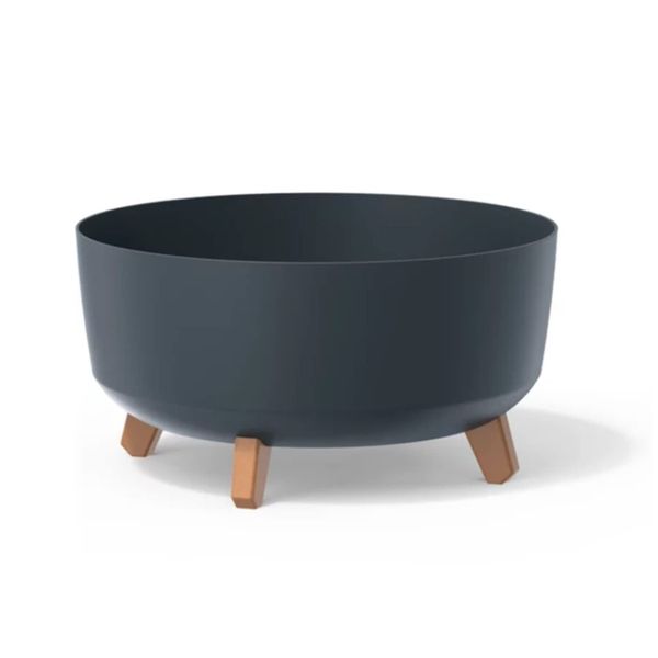 Round Anthracite Plastic Pot 30cm DGRL300-S433