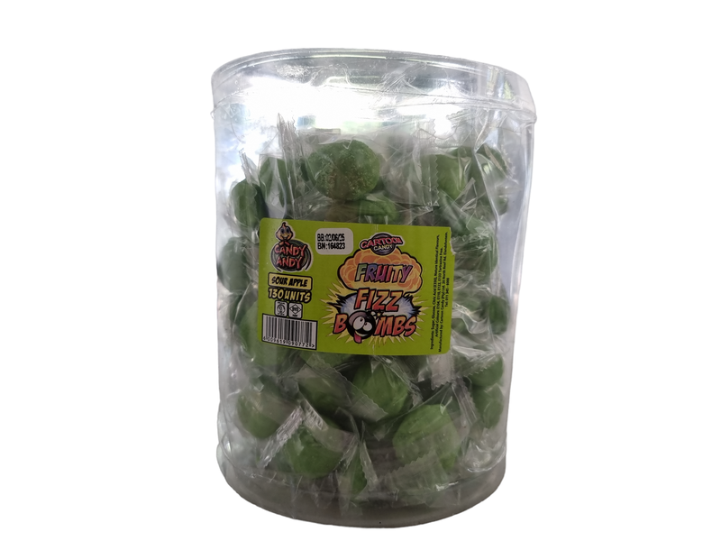 Cartoon Candy Fruity Fizz Bombs Sweet Tub of 130 Units