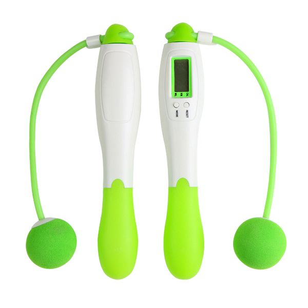 Fitness Training Workout Skipping Rope With Calories Counter - Green