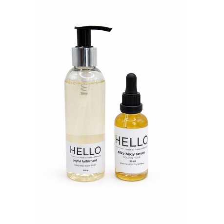 HELLO Hand & Body Wash and Silky Body Serum Set Image
