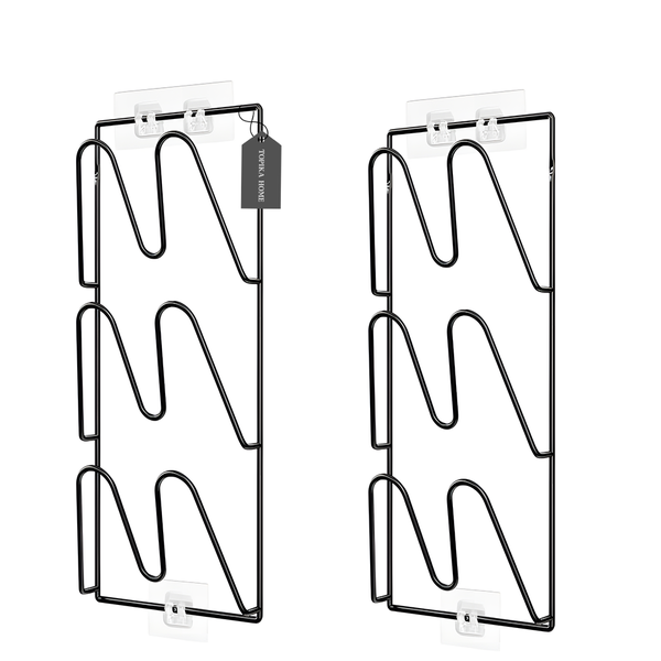 Topika - 2-Pack Wall Mounted Pot Lid Rack, 6-Tier Kitchen Organiser