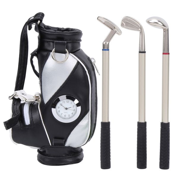 Mini Golf Bag Clock Black