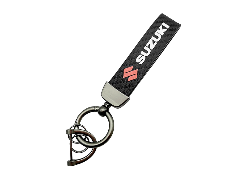 Suzuki Carbon Fibre Leather Keychain
