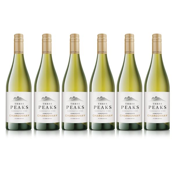 Three Peaks - Unwooded Chardonnay - 6 x 750 ml