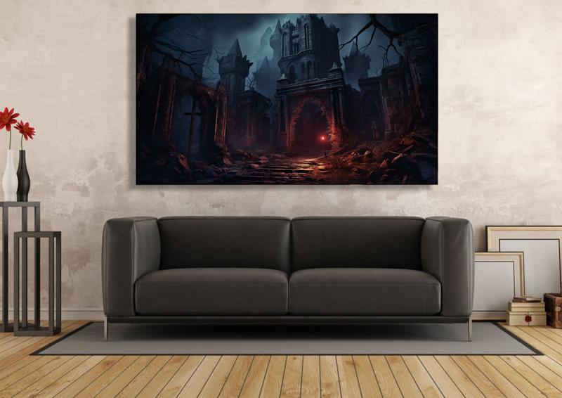 Canvas Wall Art - Forgotten Ancient Citadel Abstract - IM0984