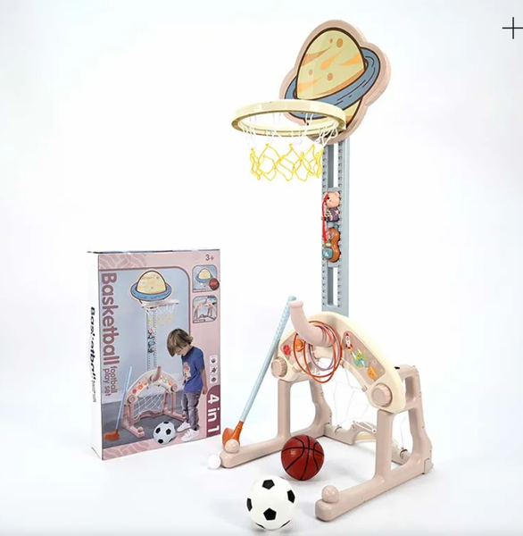 SamMag Biz 4-in-1 Basketball Stand for Kids Indoor Sport Toy Soccer Golf