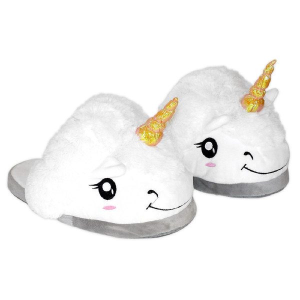 Wish Plush Unicorn White Open Slippers Small Sizes 1 to 3