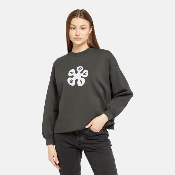 Levi's Women's Leo Graphic 90's Festival Raw Cut Crew Sweatshirt Black