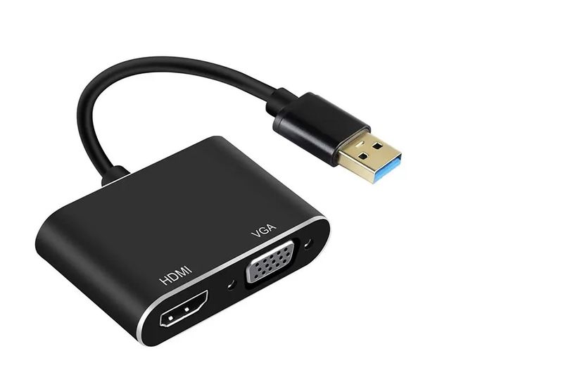 Multi Adapter 2 In1 USB to HDMI Converter Audio Video Cable