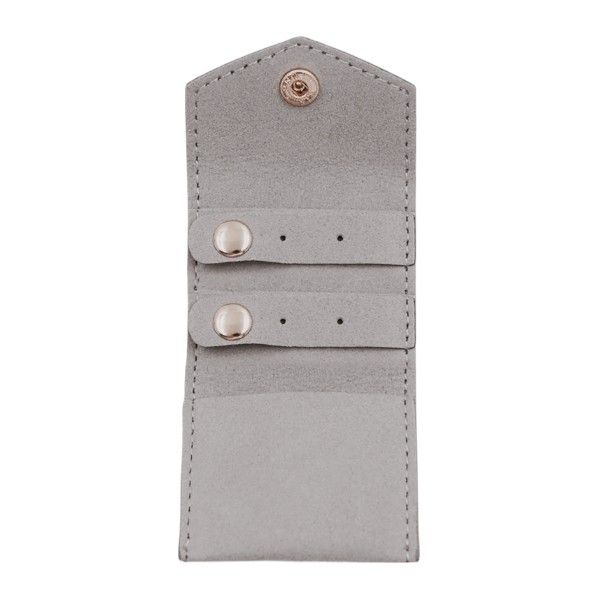 Travel-Friendly Foldable Jewelry Organizing Pouch With Secure Closure -Grey