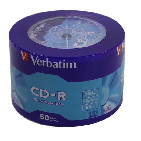 Verbatim 52x CD-R 700MB Capacity Wagon Wheel 50 Pack