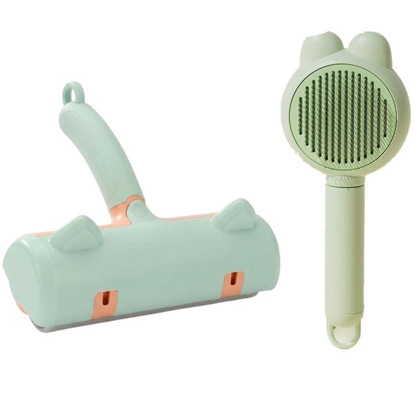 2-Pack Cute Cat Ear Pet Hair Remover, Premium Polyester Bristles