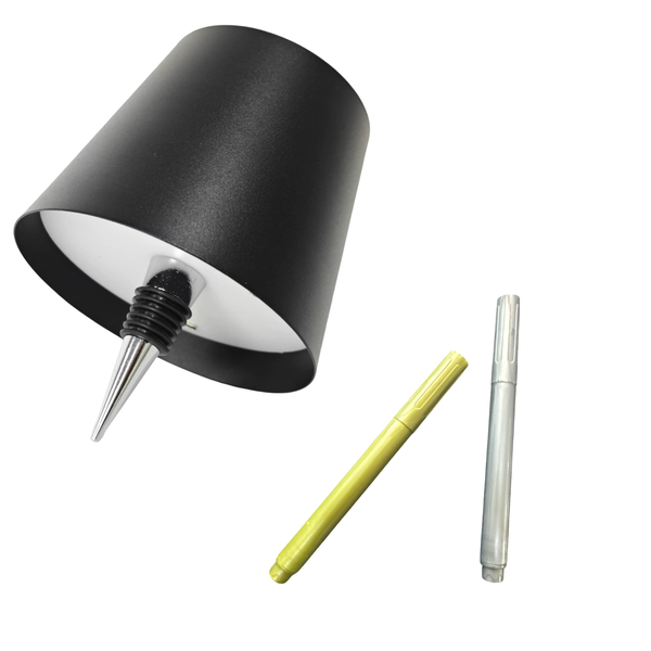 Wine Stopper - Rechargeable Bottle Lamp - 3 Color Modes and Dimming - Black