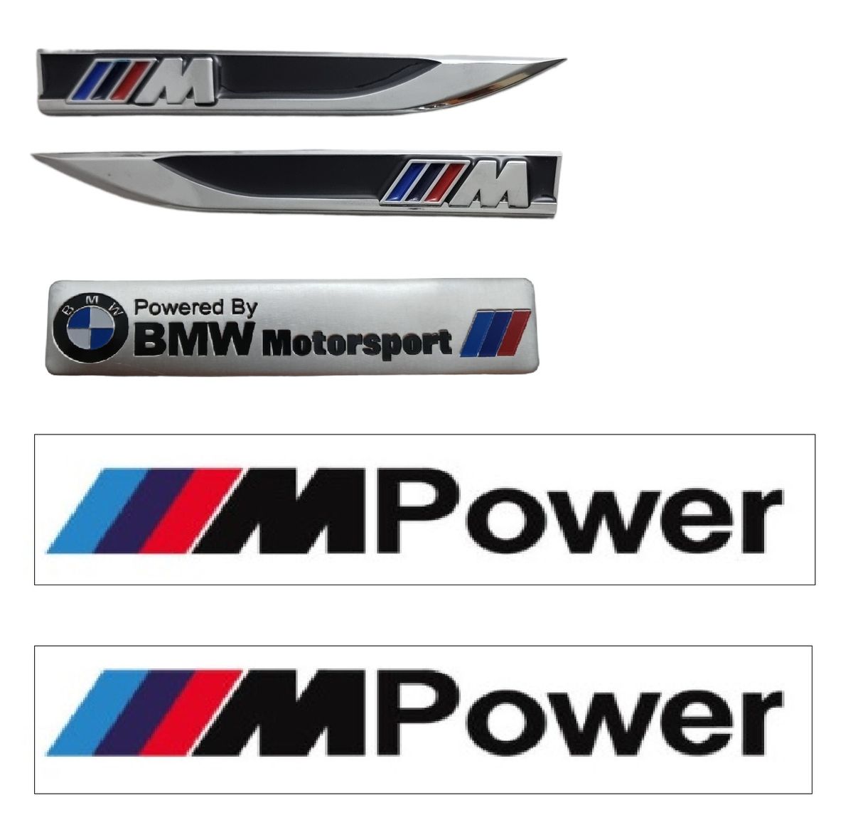 Bmw Set Metal Fender And Metal Bmw Motorsport Decals And Mpower